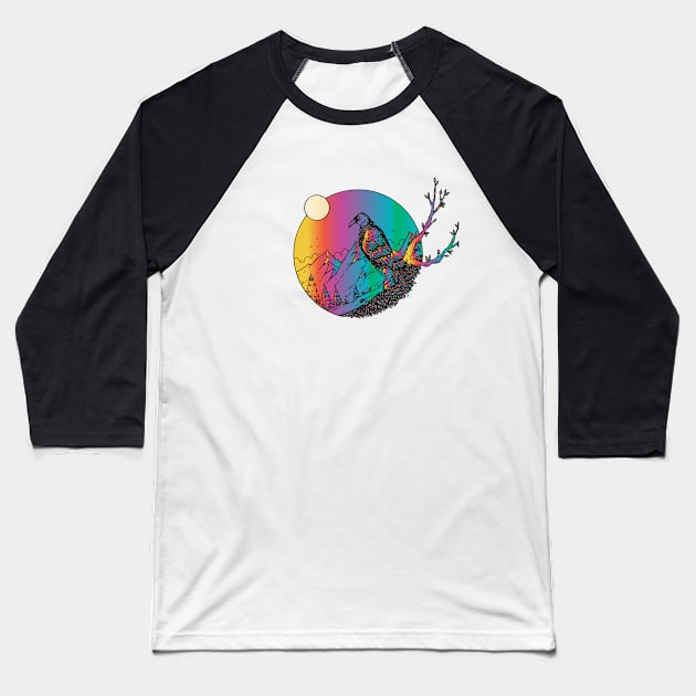 mountain moon wild birds Baseball T-Shirt by lazykitty